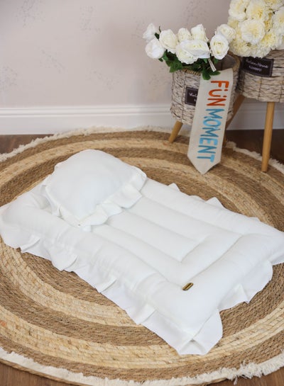 Buy Baby mattress with pillow soft and gentle on the skin suitable for newborn babies in UAE