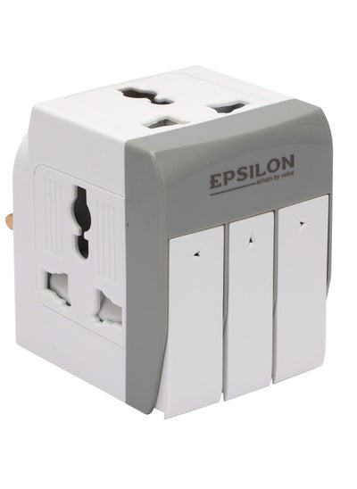 Buy Epsilon 3 Way Universal Adapter with Switches- ES1095 in UAE