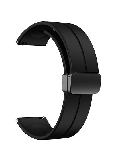 Buy 22mm Silicone Strap With Magnetic Folding Buckle For Xiaomi Watch S1/S1 Active/Mi Watch - Black in Egypt