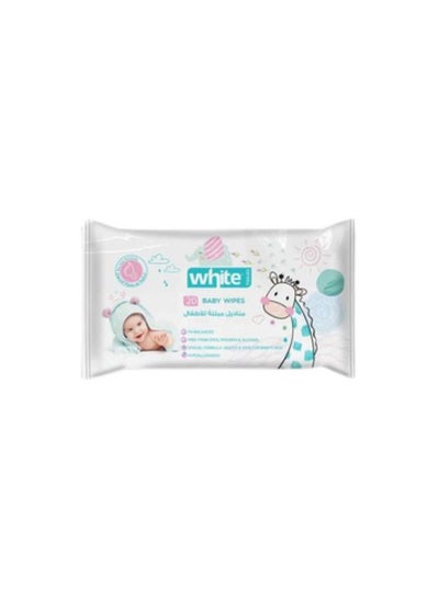 Buy 20 Pieces White Baby Wipes in Egypt