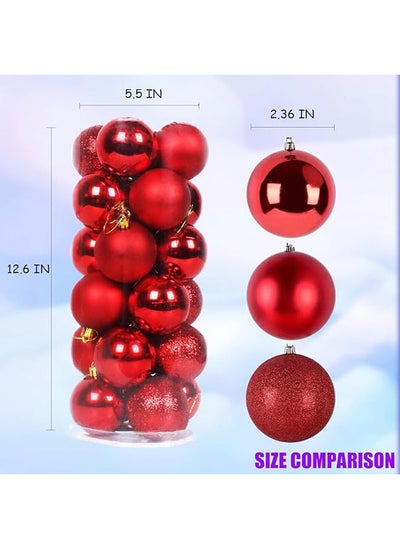 Buy 24Pcs Christmas Balls Ornaments Decorations Hanging Ball For Holiday Wedding Party in Egypt