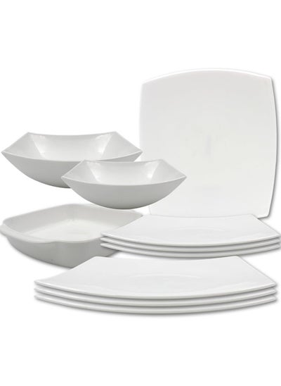 اشتري Danny home 10 pcs Opal glass ware Dinner set BPA-free Dishwasher safe Microwave safe Good for healthy diet في الامارات