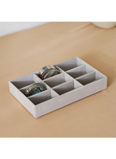 اشتري Velour 9-Compartment Jewellery Tray 29.1 x 4.5 x 18 cm في السعودية