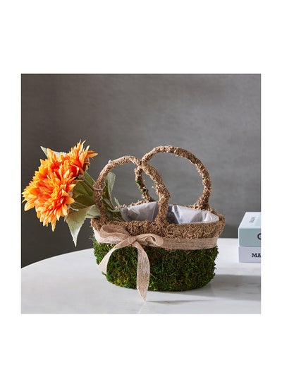 اشتري Lumber Natural Moss Basket with Handle 24 x 24 x 16 cm في السعودية