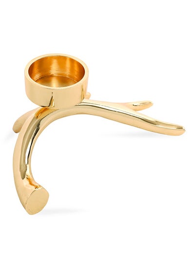 اشتري Joy Tealight Holder, Gold - 17x7 cm في الامارات