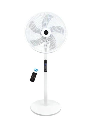 اشتري Pedestal Fans,Fans For Home,16" Oscillating Pedestal Stand Up Fan, Adjustable Height,9-Hour Timer,Remote Control Timing 8 Speed Air Fan,5 Blade Quiet Oscillating Fan,for Bedroom Living Room (White) في السعودية