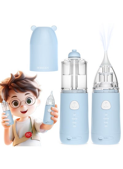 Buy Horigen 62B Baby Nasal Aspirator Nose Irrigator 2 in 1 Blue Bear Comfort Safe Nostril Cleaning for Newborn Infant Toddler in UAE