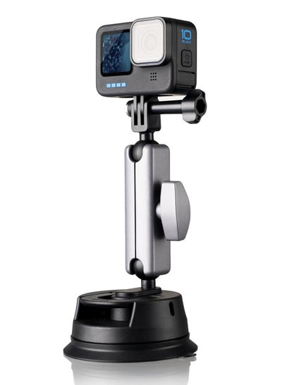 اشتري Suction Cup Mount for Go Pro, Action Camera with 360° Dual Head Ball, Car Suction Cup Holder Suction Cup Mount for Insta-360 X3 X2 Go3 Hero 12 11 10 9 8 Accessories, 1 Pcs في الامارات