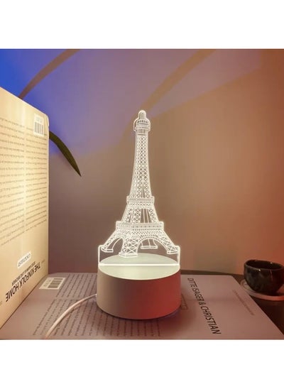 Buy Eiffel Tower 3D LED Lamp White in UAE