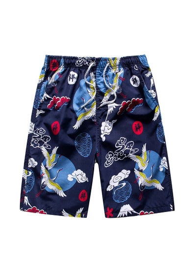 Buy 1-Piece Men Swim Beach Shorts Quick Dry Swimming Trunks Drawstring Surfing Board Shorts Loose Boxers Short Pants in Saudi Arabia