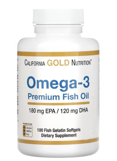 Buy Premium Omega 3 Fish Oil 100 Fish Gelatin Softgels in Saudi Arabia