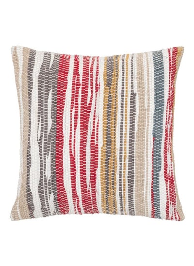 Buy Cotton Chindi Row Decorative Cushion Multicolour 40 x 40 cm 194333 in Saudi Arabia