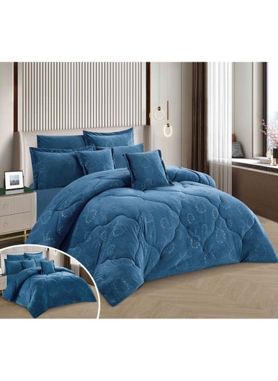 Buy 8 Piece King Size comforter Set Soft Fabric Comforter Set For Bedroom Includes Comforter Bedsheet Pillow Sham Pillow Case & Cushion in UAE