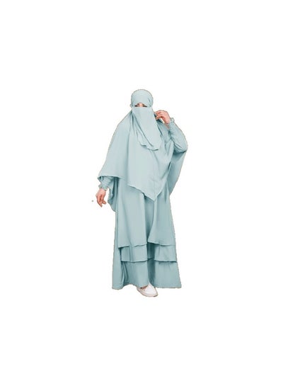 Buy Adana Royal crepe material, 3 pieces, abaya, veil and niqab, one size, can be worn up to 100 kilos for women in Egypt