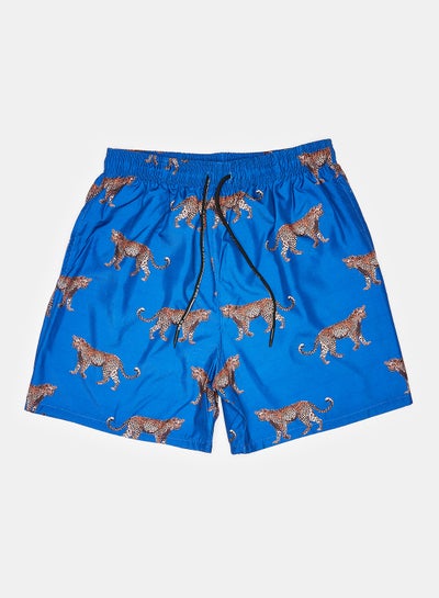 Buy Men's swim shorts printed navy color in Egypt