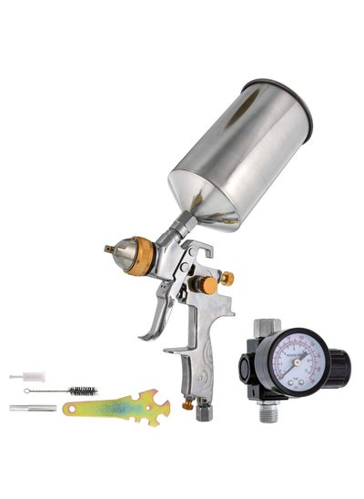 اشتري Tcp Global Brand Professional New 2.5Mm Hvlp Spray Gun- Great For High Build Auto Paint Primer - Metal Flake Application And Any Heavy Bodied Paint Or Primer Material -With Air Regulator في الامارات