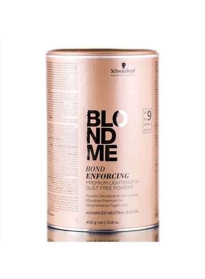 Buy Schwarzkopf BlondMe Bond Enforcing Premium Lightener 9+ Dust Free Powder - 15.8 oz in UAE