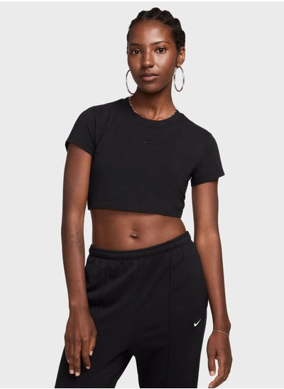 Buy Nsw Knitted Cropped T-Shirt in UAE