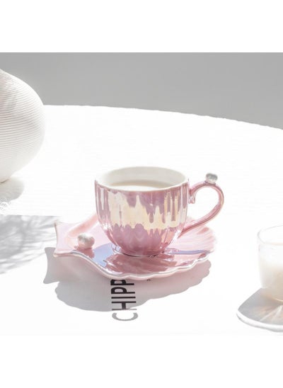 Buy Pearl Shell Coffee Cup Creative Coffee Cup Plate Ceramic Cup Afternoon Tea Set Tea Set in UAE