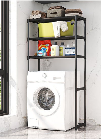 Buy 3 Tier Bathroom Laundry Washing Machine Shelf Rack black in Saudi Arabia