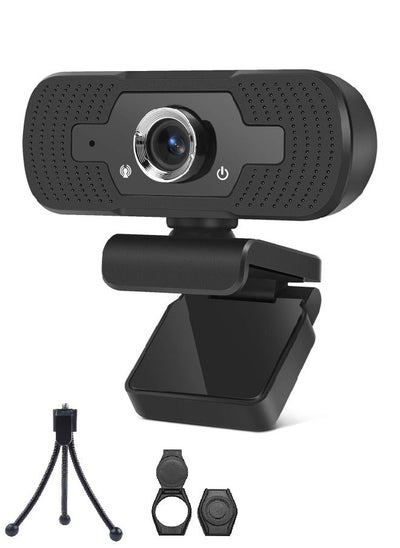 Buy 1080P Webcam with Microphone, 30 FPS Full HD Web Camera, 2 Mics Streaming Webcam, 360°Rotation Angle 90°View USB Camera for Calls/Conference/Laptop/Computer in Saudi Arabia