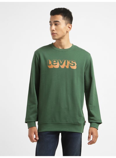 Buy Men's Typography Green Crew Neck Sweatshirt in Egypt