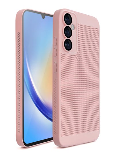 Buy Heat Dissipation Case with Built in Camera Lens Protector Slim Fit Breathable Cooling Anti Fingerprint Hard PC Back ShockproofCover For Samsung Galaxy S23 Fe (Rose Gold) in Egypt