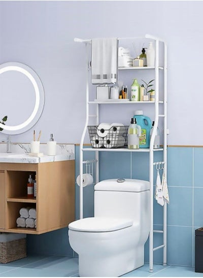 Buy Over Toilet Storage Bathroom Shelving White 25x160x47cm in Saudi Arabia