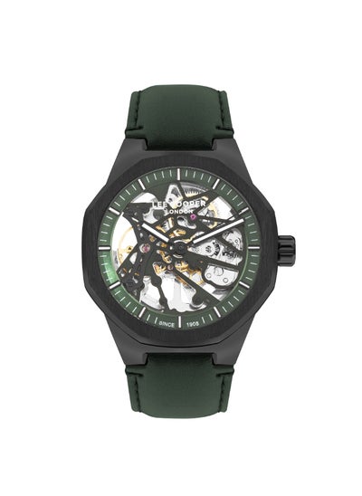 Buy Lee Cooper Men's G3265 Movement Watch, Automatic Display and Leather Strap - LC07904.077, Green in UAE