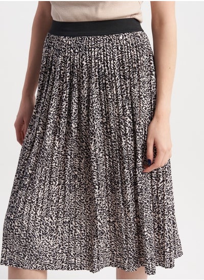 Buy Monochrome Printed Midi Skirt in UAE