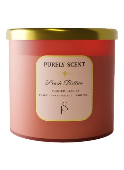 Buy Peach Bellini Soy Wax Candle 3 Wicks in UAE