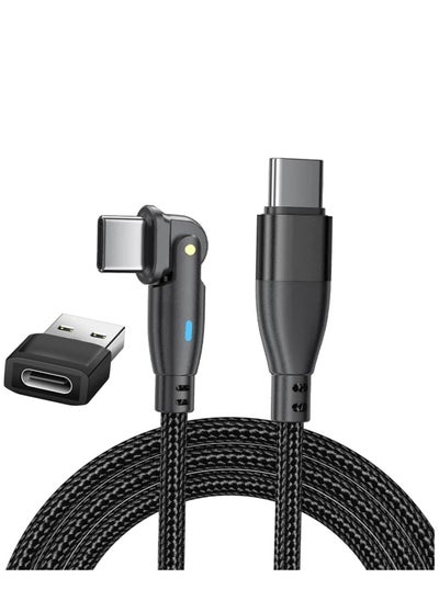 اشتري USB C to USB C Fast Charging Cable 2M 60W with USB A Adapter, 20V3A 180° Rotating Fast Charge Cable, Nylon Braided Fast Charging Cord Type C Compatible with MacBook Pro Air, iPad Pro, Samsung Galaxy في الامارات