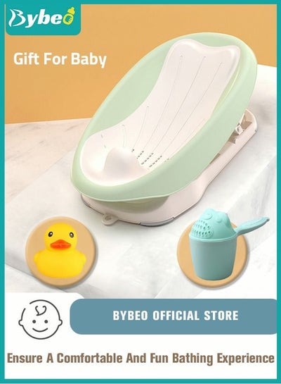 اشتري Foldable Baby Bath Chair With Washing Hair Shower Shampoo Cup For Newborn to Toddler Infant Bather Support Use in the Sink or Bathtub Includes 3 Reclining Positions في السعودية