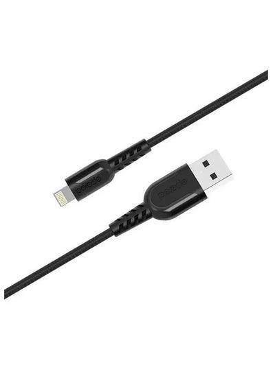 Buy Metal Braided Lightning Cable 1.2m - Black in UAE