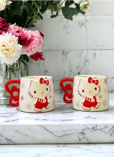 Buy Hello Kitty Three-Dimensional Design Ceramic Cup - 1 Piece in Saudi Arabia