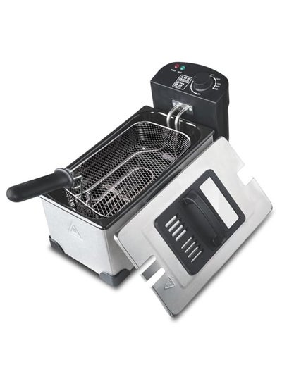 Buy DSP fryer electric deep 2200W Power, 3L Capacity, Adjustable Temperature Control, Stainless Steel Design, Drainage System, Safety Features & Cool-Touch Handle, KB2079, Silver in Egypt