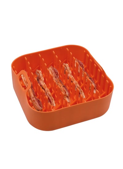 اشتري Silicone Cooker For Microwave Oven, Microwave Cooker Tray Rack Tray And Grease Catcher, NonStick, Air Fryer Cooking, sausage, Pizza Rolls في الامارات