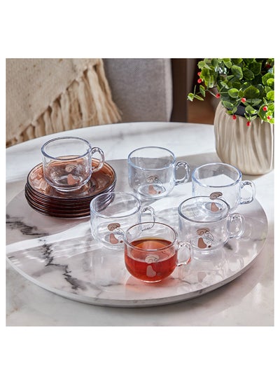 Buy Artsy 6-Piece Cup and Saucer Set 120 ml in UAE