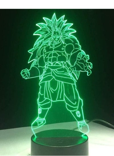 اشتري 3D Multicolor Night Light Dragon Ball Super Saiyan Goku Action Figure 3D Phantom Table Lamp 7/16 Color Change Multicolor Night Light Child Gift Broly في الامارات