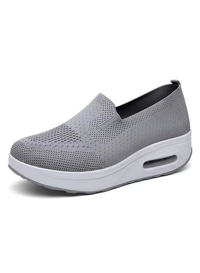 Buy Fashion Ladies Slip On Thick Sole Air Cushion Shoes Rocking Shoes Dance Shoes Soft Sole Comfortable Women's Shoes in UAE