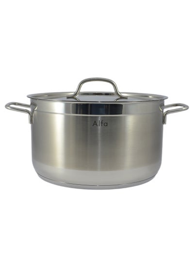 Buy Alfa Casserole - 12.3 Liter Capacity -18/10 Cr-Ni Stainless Steel 30X17.5Cm - Silver in UAE