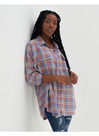 Buy AE Oversized Flannel Beach Shirt in UAE