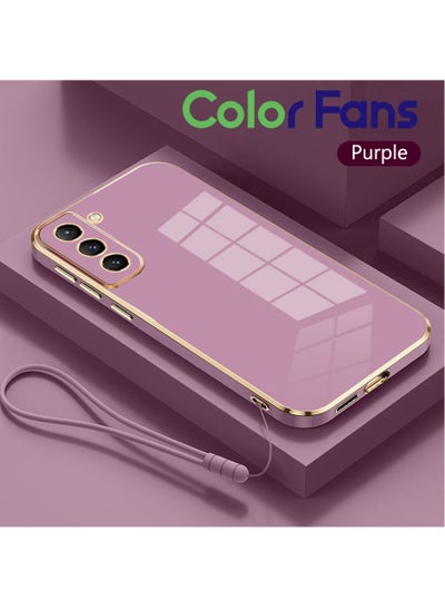 Buy Mobile Phone Case for Samsung S21 FE 5G 6.4 inch Electroplated Protective Case Gold-Purple in UAE