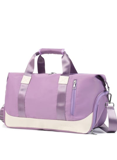 Buy Sports Gym Bag for Women, Travel Duffel Bag with Wet Pocket & Shoes Compartment Weekender Bag(Purple) in Saudi Arabia