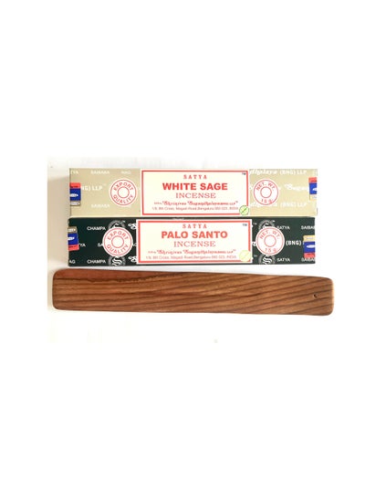 Buy White Sage , Palo Santo Incense Sticks with Incense Holder in UAE