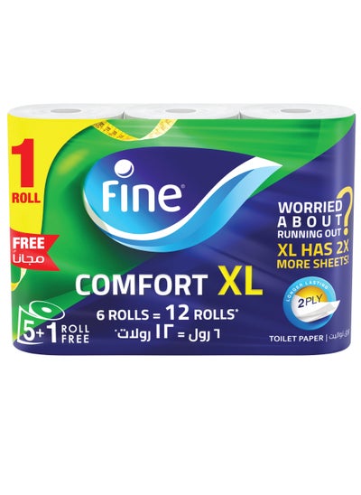 Buy Comfort XL - 2 Ply Toilet Tissue Paper - 6 Rolls in Egypt