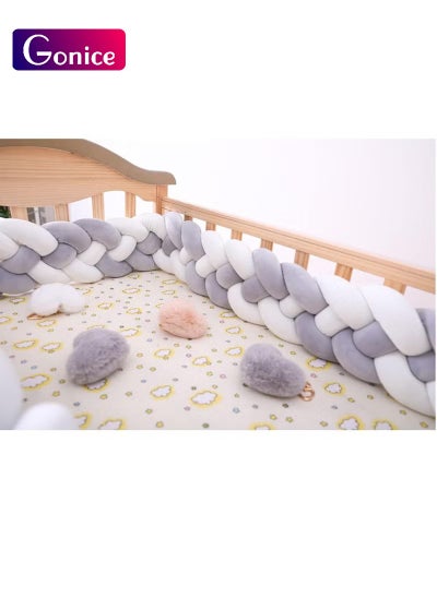 Buy 4 Shares Braided Cot Bumper Cushion Soft Knot Pillow Cot, Braided Pillows Knotted Cot Bumper 2m in Saudi Arabia