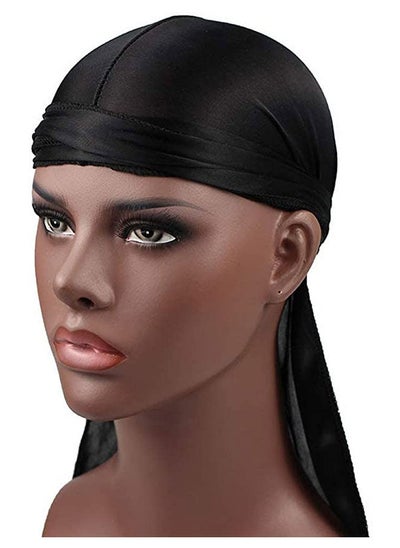 Buy Men Silk Durag Long Straps Bandanas for Men Headwear Waves Cap in Saudi Arabia