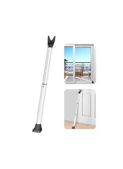 اشتري Door Security Bar, Sliding Patio Heavy Duty Security Door Stoppers Adjustable Door Jammer Security Bar for Home, Hotel Room, Removable Security Jammer Bar, Travel (1 Pack, White) في الامارات