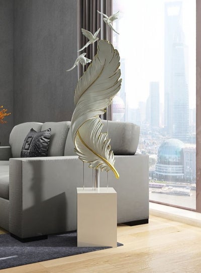 Buy Luxury Modern Home Decoration Stand Gibbs In Feather Shape 25Dx25Wx150H Cm. in UAE